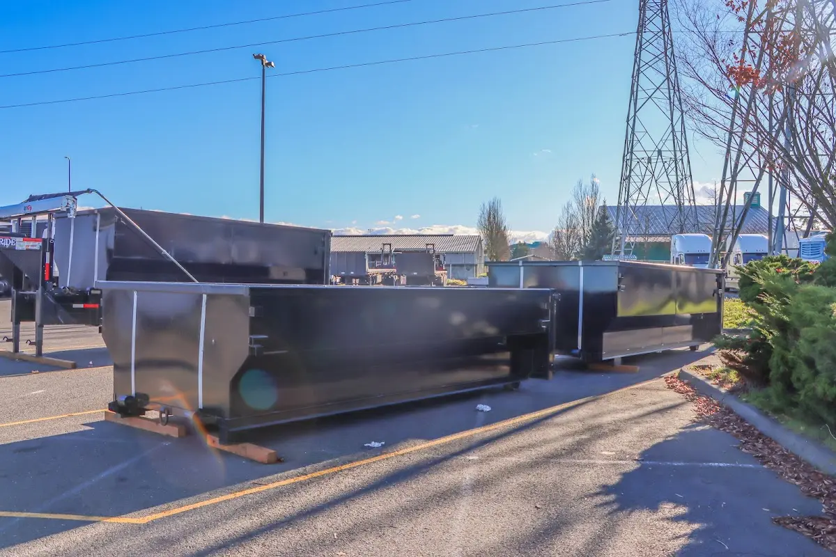 Roll-off dumpster ready for waste disposal at job site for Commercial Dumpster Rental in Bonne Terre